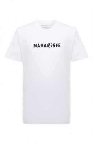 Хлопковая футболка Maharishi. Цвет: белый