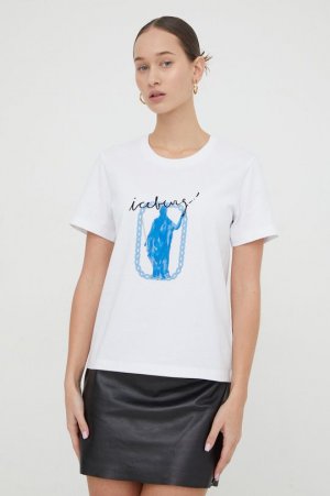 Хлопковая футболка Iceberg, белый ICEBERG