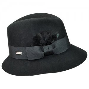 Шляпа федора B1643H RAVEN, размер ONE Betmar. Цвет: черный