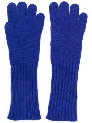 Трикотажные перчатки Cruciani. Цвет: синий
