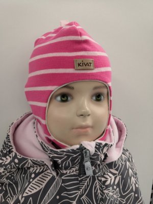 Детская шапка в полоску, розовый / светло-розовый Kivat