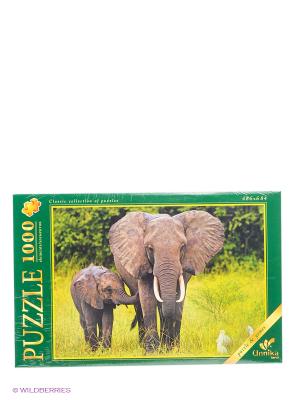 В мире животных. Слоны на прогулке ПАЗЛЫ МАКСИ-ПЭК Канц-Эксмо. Цвет: зеленый, серый