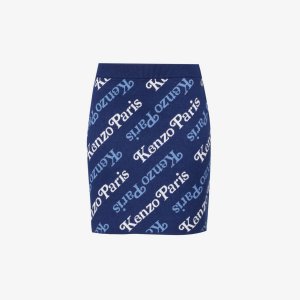 Мини-юбка из смесового хлопка с фирменным принтом KENZO x Verdy , синий