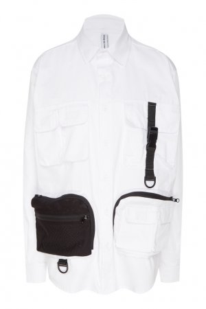 Белая рубашка с контрастными вставками ZIQ & YONI. Цвет: белый