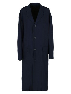 Удлиненное пальто оверсайз с узкими лацканами Blue Balenciaga