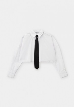 Рубашка и галстук Gloria Jeans. Цвет: белый