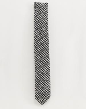Фланелевый галстук с узором гусиная лапка Gianni Feraud. Цвет: черный