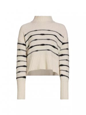 Полосатый свитер Viori из смесовой шерсти , черный Veronica Beard