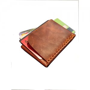 Картхолдер - визитница кредитница кошелек чехол для банковских карт SKINER коричнево рыжий SKINNER