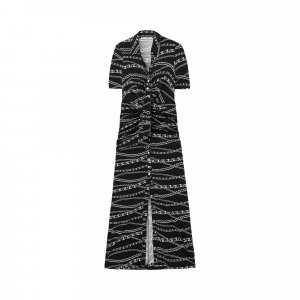 Платье-юбка-миди с принтом , цвет Черный/Серебристый цепочки Paco Rabanne