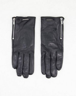 Черные кожаные перчатки Rhelian-Черный ALDO