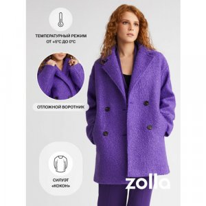 Пальто , размер XS, фиолетовый Zolla. Цвет: фиолетовый/сливовый