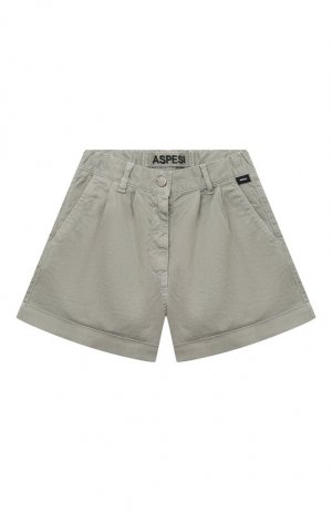 Хлопковые шорты Aspesi. Цвет: зелёный
