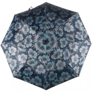 Мини-зонт, автомат, 3 сложения, 8 спиц, для женщин, синий Mellizos. Цвет: синий/разноцветный