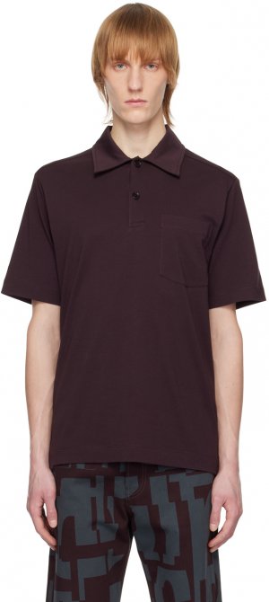 Пурпурная рубашка-поло с карманом Dries Van Noten