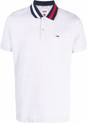 Рубашка поло с вышитым логотипом Tommy Jeans. Цвет: серый