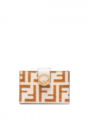 Картхолдер с логотипом FF Fendi. Цвет: оранжевый