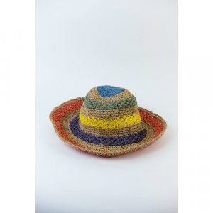 Шляпа , размер 56-58, желтый, красный Carolon. Цвет: желтый/разноцветный/синий/красный