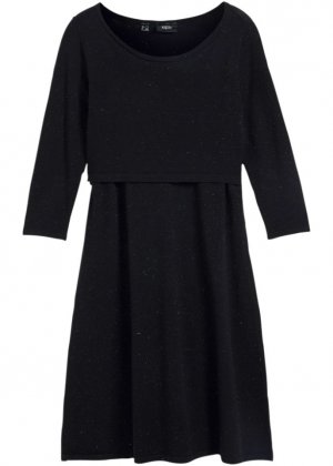 Трикотажное платье для беременных / кормления из блестящей пряжи , черный Bpc Bonprix Collection