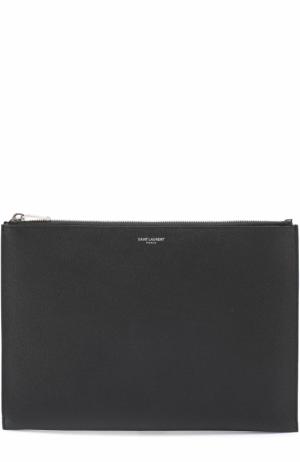 Кожаный чехол для iPad на молнии Saint Laurent. Цвет: черный