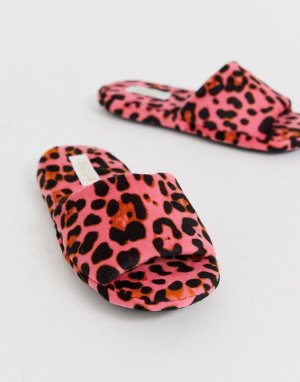 Слиперы с леопардовым принтом -Розовый Truffle Collection