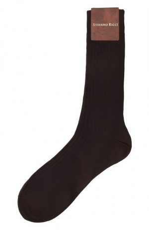 Хлопковые носки Stefano Ricci. Цвет: коричневый