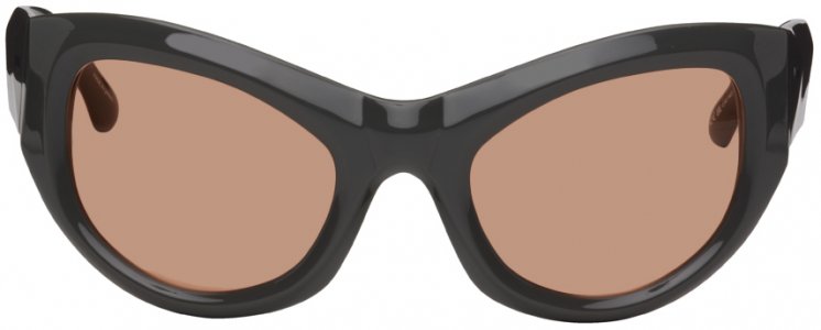 Эксклюзивные солнцезащитные очки SSENSE серого цвета Linda Farrow Edition Goggle Dries Van Noten