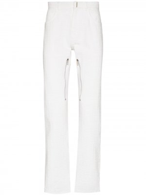 Прямые джинсы с молниями и логотипом 4G Givenchy. Цвет: белый