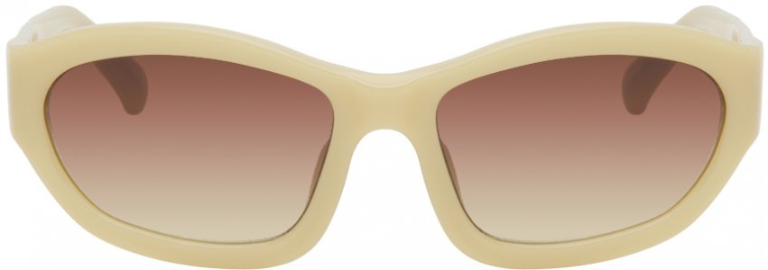 Бежевые солнцезащитные очки Linda Farrow Edition Goggle Dries Van Noten