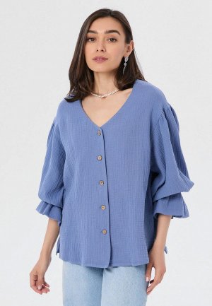 Блуза LMP. Цвет: синий