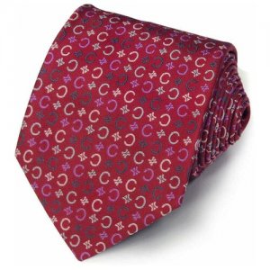 Шелковый галстук брусничного цвета 837704 Celine. Цвет: красный