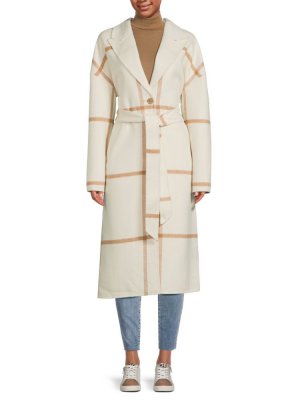 Пальто из смесовой шерсти с поясом , бежевый Karl Lagerfeld Paris