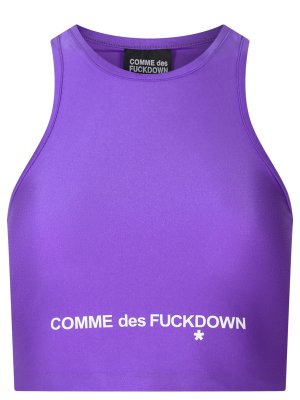 Топ с логотипом COMME DES FUCKDOWN. Цвет: фиолетовый