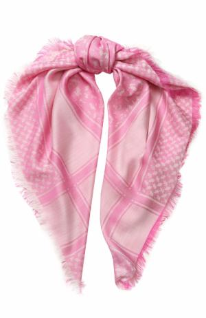 Платок из смеси шерсти и шелка с необработанным краем Escada. Цвет: розовый