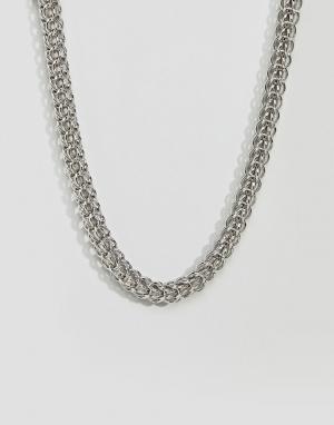 Массивное ожерелье-цепочка Missguided. Цвет: серебряный