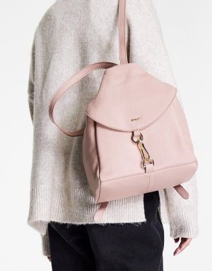 Розовый кожаный рюкзак с откидным верхом -Розовый цвет Paul Costelloe