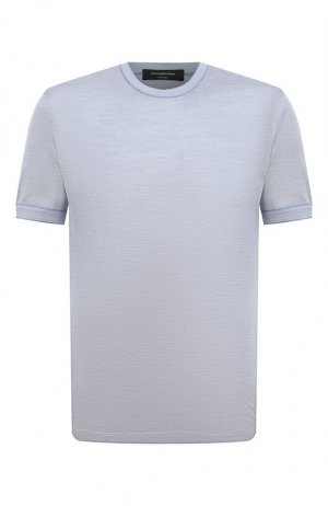 Шелковая футболка Zegna. Цвет: голубой