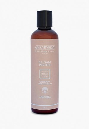 Бальзам для волос Amsarveda протеиновый натуральный c алоэ вера, джатаманси и маслом жожоба Balsam Protein, 250 мл. Цвет: бежевый