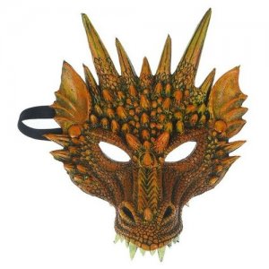 Карнавальная маска «Дракон», цвет золотой No Brand. Цвет: золотистый