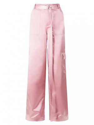 Атласные брюки прямого кроя Shay , цвет cherry blossom Staud