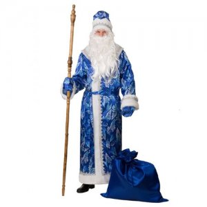 Костюм Деда Мороза, синий сатин (11874), 54-56. Батик. Цвет: синий