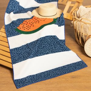 Полотенце пляжное Этель. Цвет: синий, белый