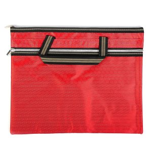 Портфель с 1 отделением calligrata а4, текстиль на молнии ручками, карманом, красный