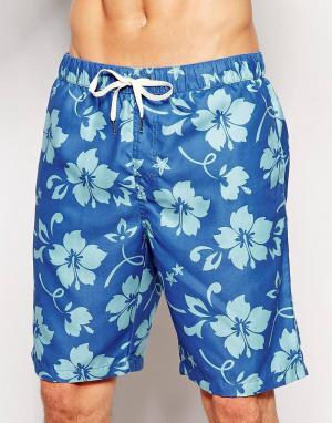 Пляжные шорты Aloha Jack & Jones. Цвет: синий