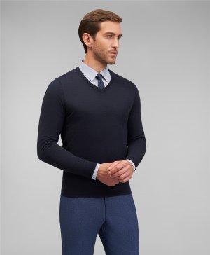 Пуловер трикотажный KWL-VN-F2 NAVY HENDERSON. Цвет: синий