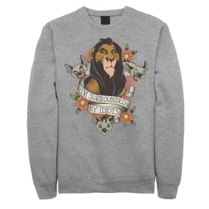 Мужской флисовый пуловер со шрамом 's Lion King с изображением гиен в окружении идиотов Disney