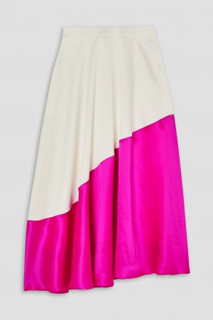 Двухцветная юбка миди из шелкового атласа HALPERN, розовый Halpern
