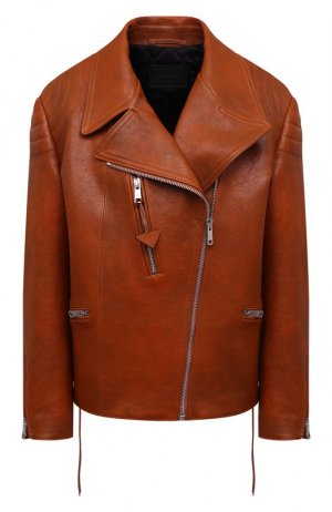 Кожаная куртка Prada. Цвет: коричневый
