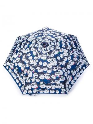 Зонт с иллюстрированным принтом Lanvin. Цвет: синий