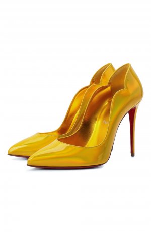 Кожаные туфли Hot Chick 100 Christian Louboutin. Цвет: жёлтый